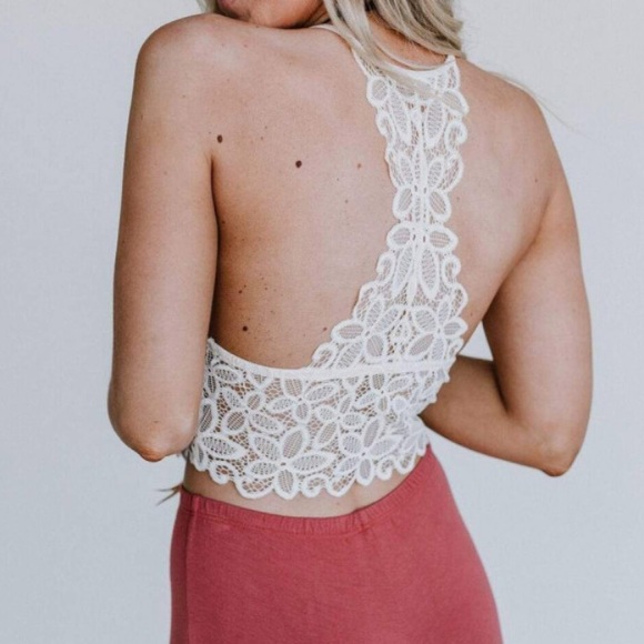 🔥HOT & SEXY🔥CROCHET LACE BRA BRALETTE WHITE S/M/L NWT - Picture 3 of 7